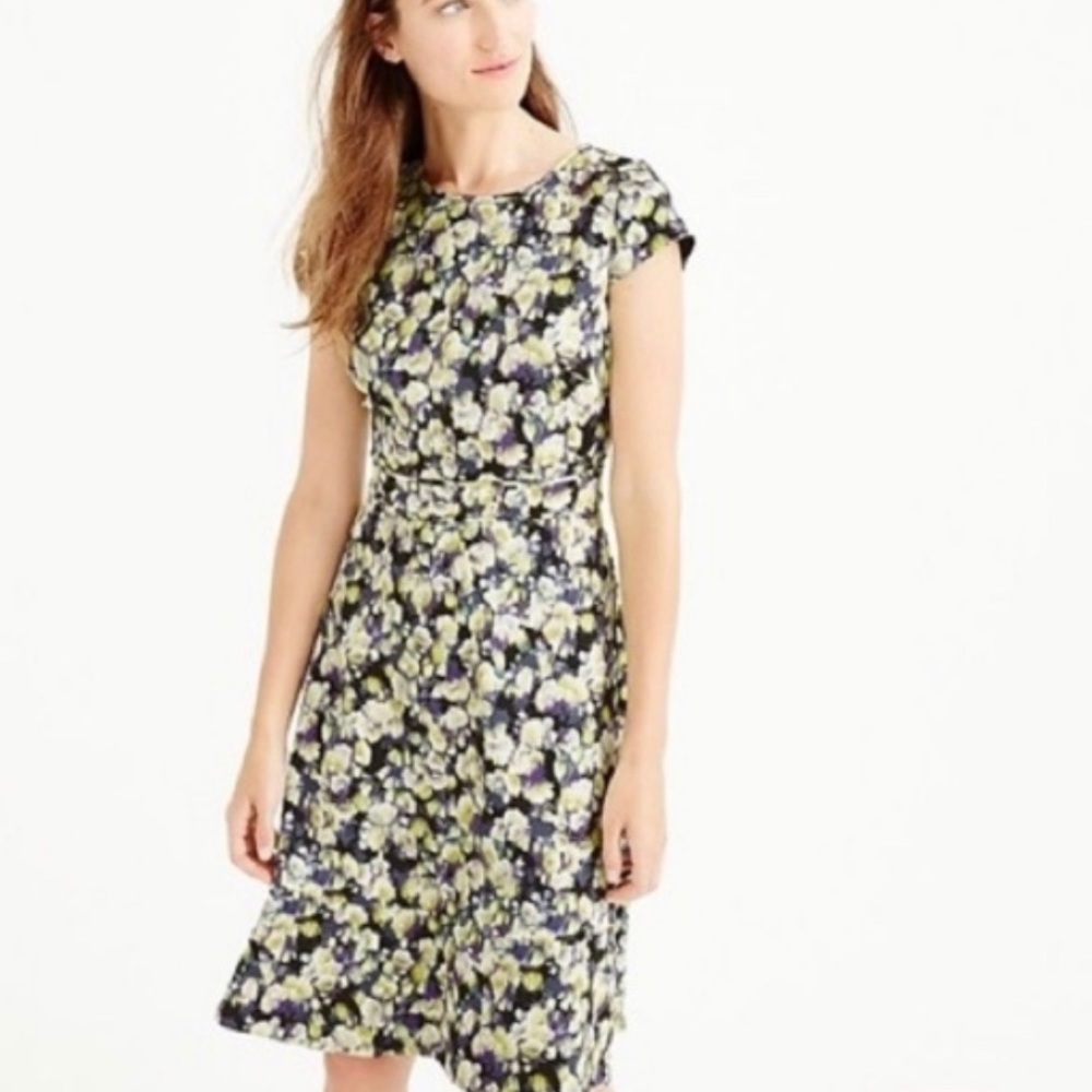J.Crew Floral Printed flare dress
